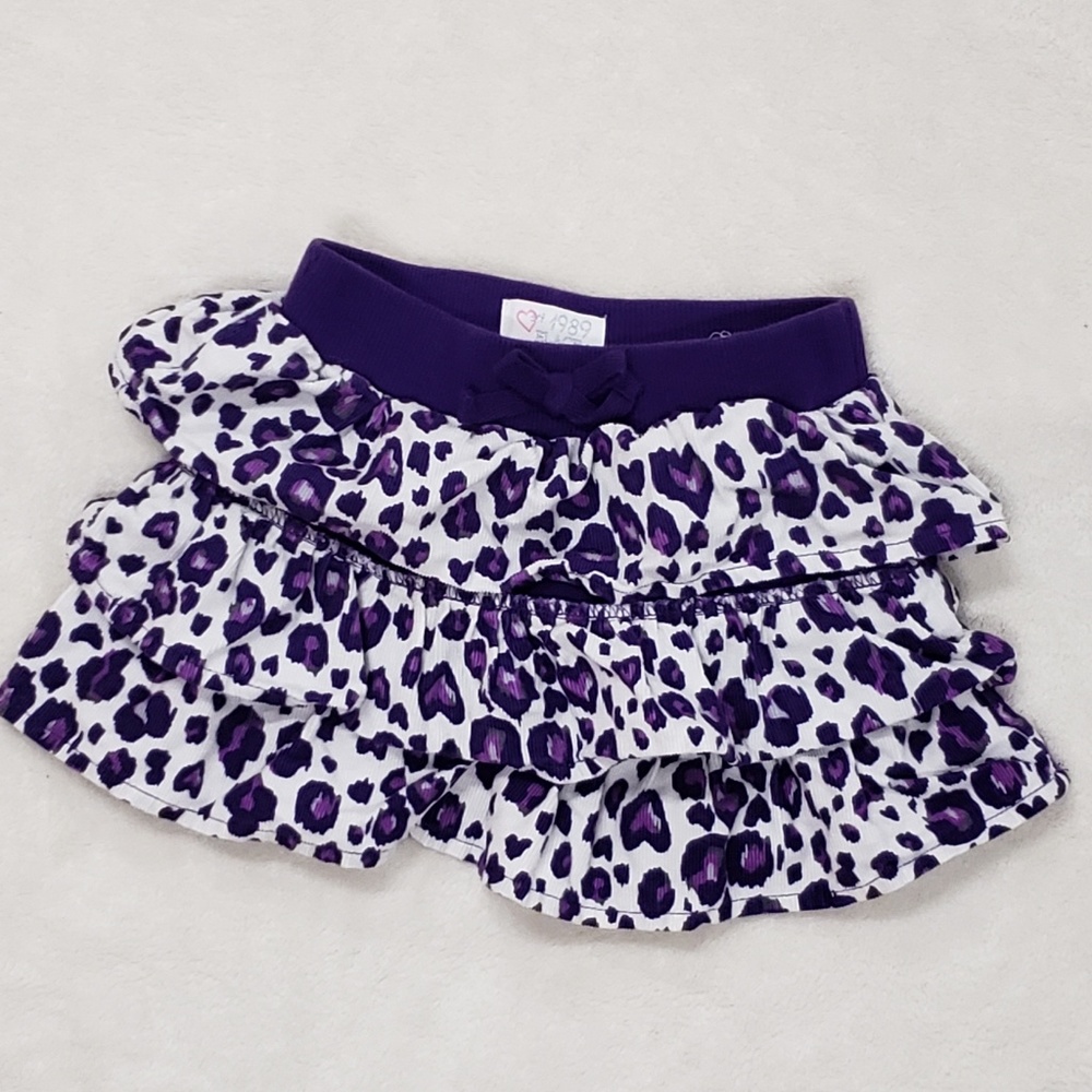 3 Tiered Purple Leopard Skirt